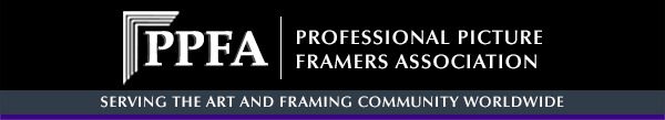 A black and white logo for professional framers.