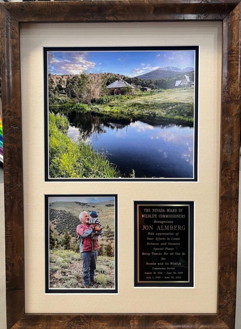 A picture of a person and their photo in a frame.