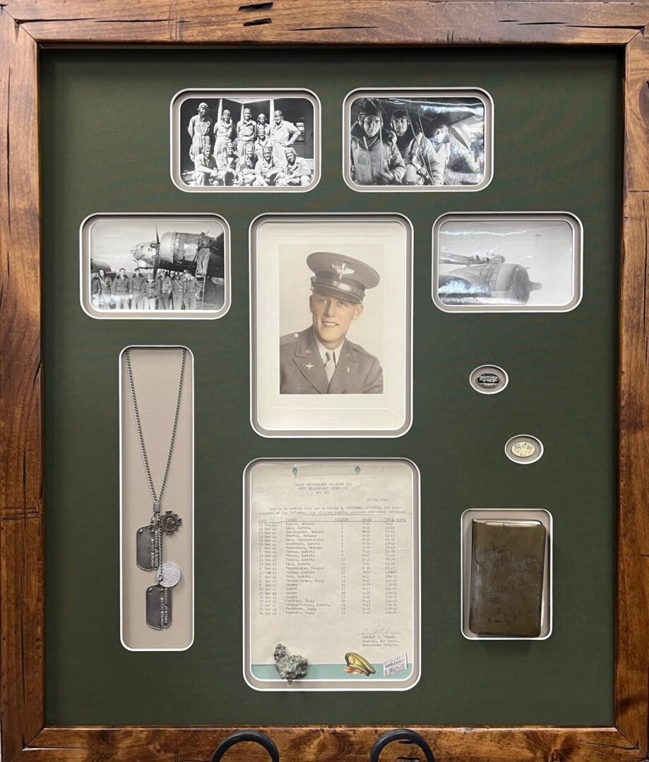 A picture of an army uniform and military items.