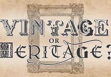 A vintage or heritage type font in an old picture frame.